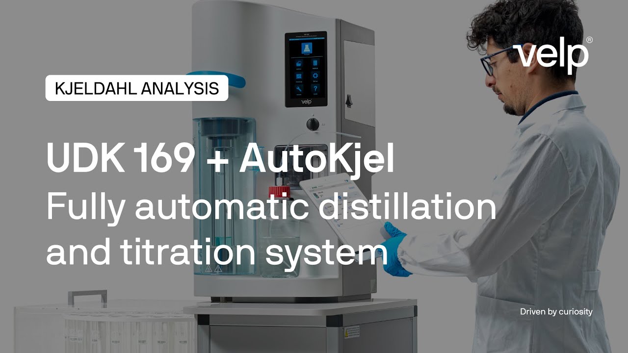 The Kjeldahl Method - UDK 169 with  AutoKjel Autosampler, Automatic Steam Distillation and Titration