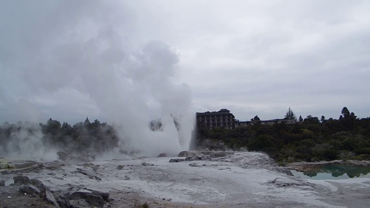 ניו-זילנד Whakarewarewa Rotorua גייזר ע