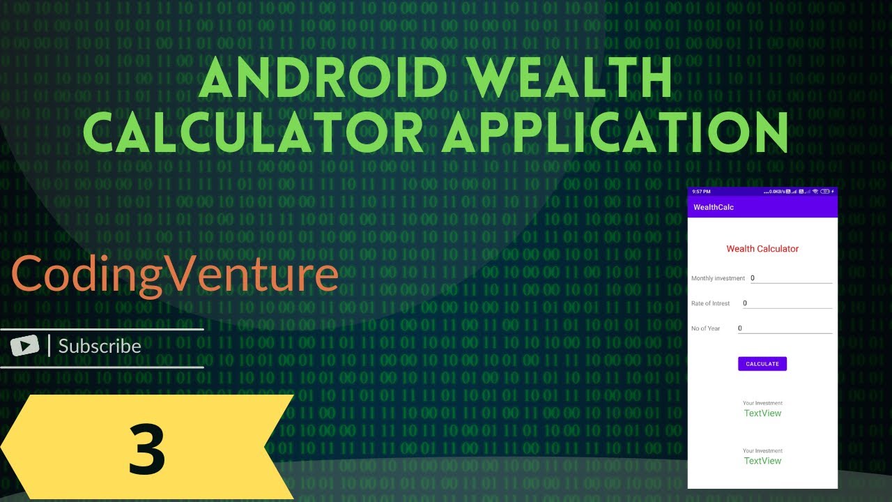 Build Your Wealth Calculator/SIP Calculator Application in Android Studio | part - 3