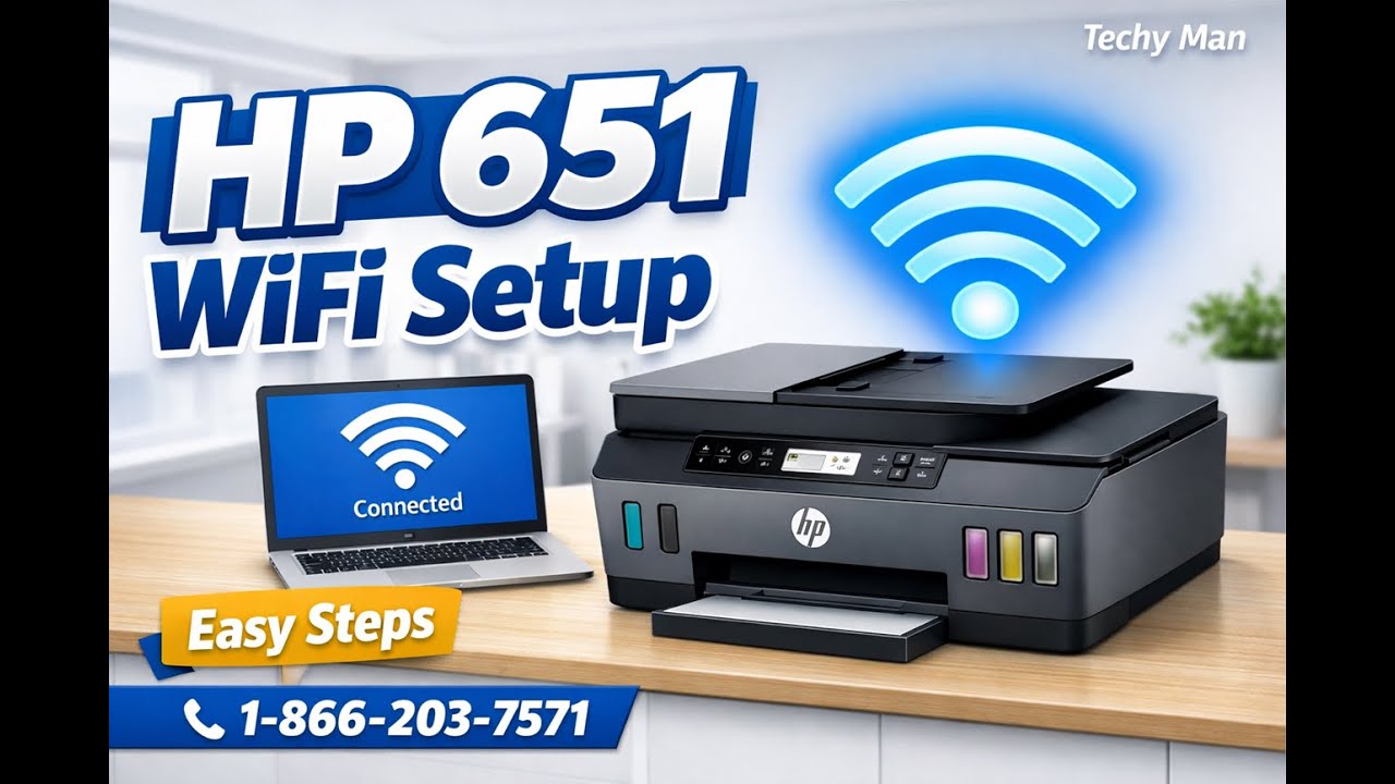 How to Do HP Smart Tank Plus 651 Wireless Setup | Easy WiFi Connection Guide