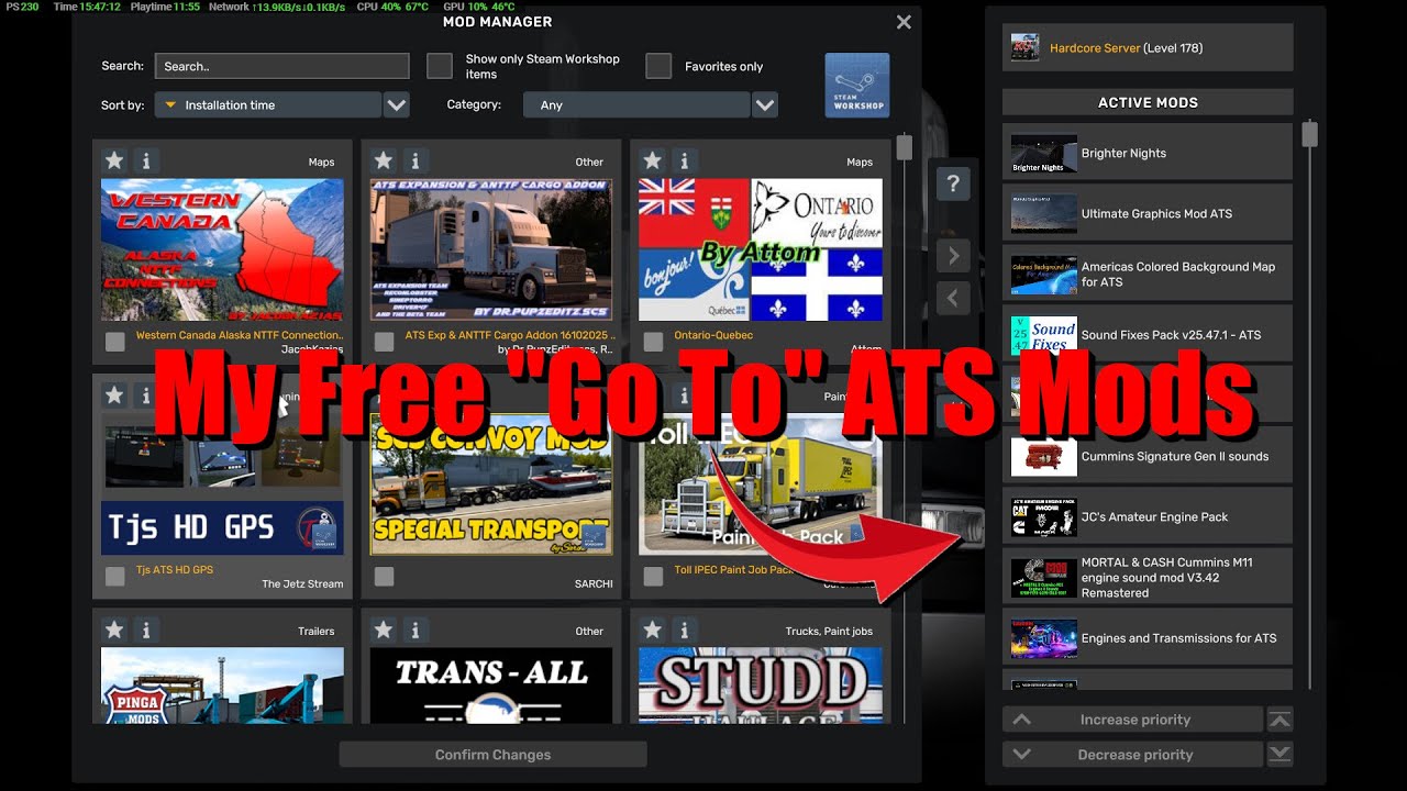 🛠️ Лучшие БЕСПЛАТНЫЕ моды для American Truck Simulator | Полный список модов для ATS