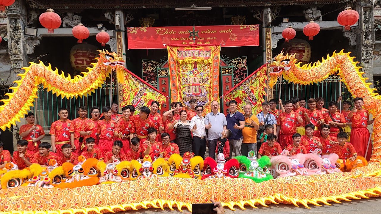 Sáng 27 Tết al Bính Ngọ, Đoàn Chung Huy Đường làm lễ KQĐN tại chùa Bà Thiên Hậu - Múa Lân Tết 2026