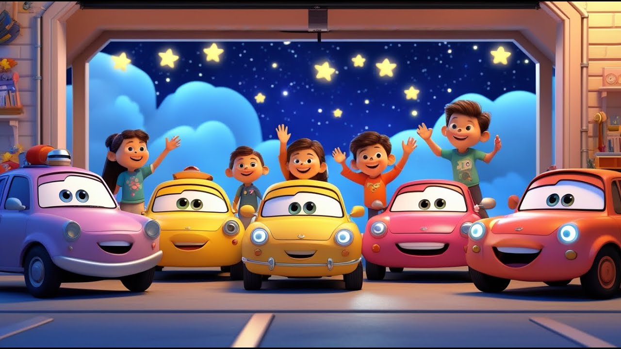 Five Little Cars 🚗 | Counting Song for Kids | Nursery Rhymes for Toddlers