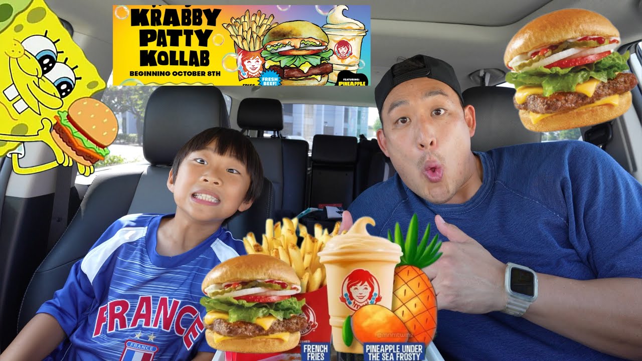 Trying the New Krabby Patty Meal from Wendy's