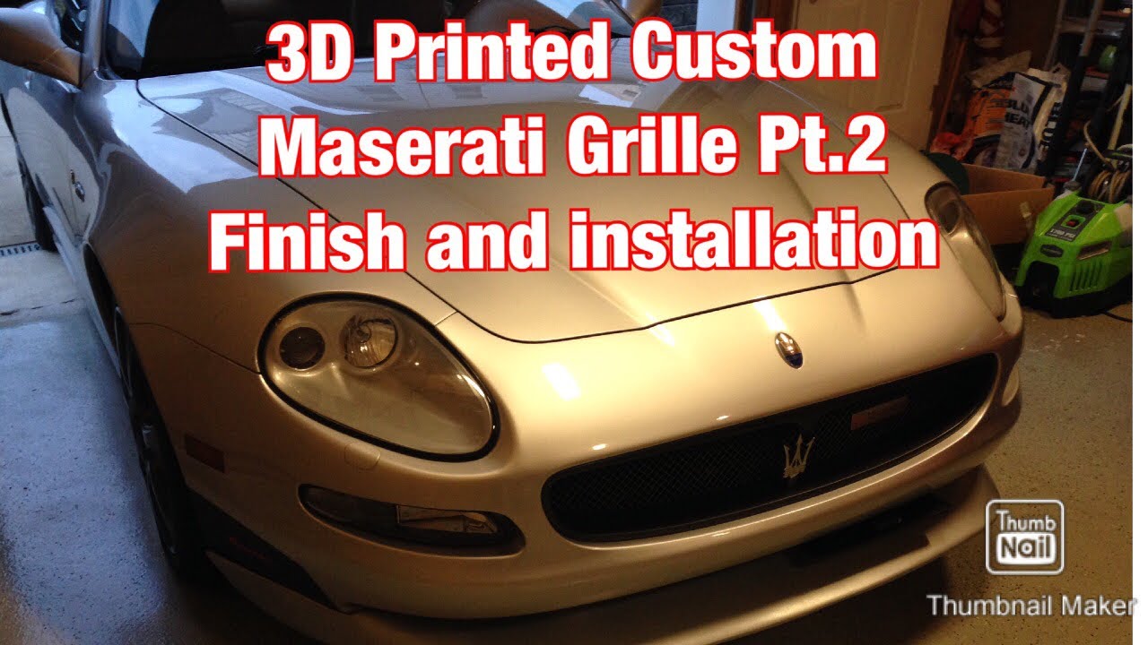 Maserati Custom 3D Printed Grille, Pt.2 (finish and installation)