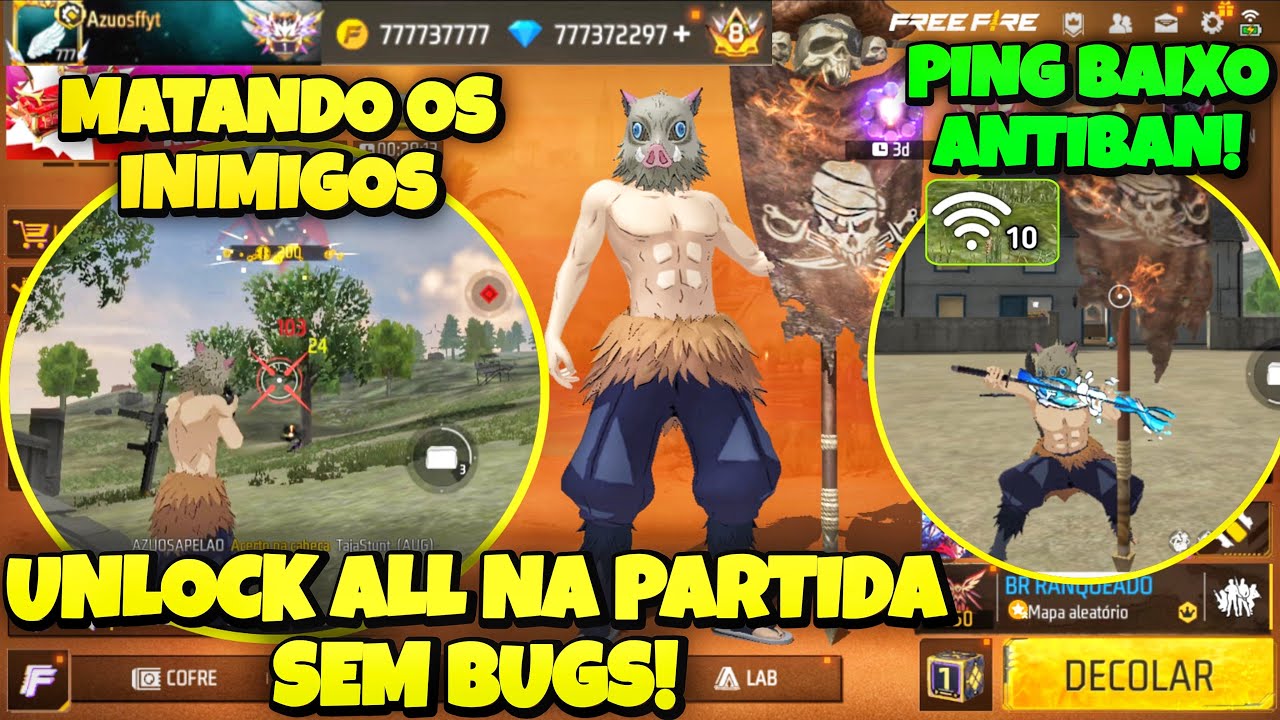 (⚠️URGENTE, NOVO MÉTODO) UNLOCK ALL PEGANDO NA PARTIDA e MATANDO INIMIGOS com PING BAIXO 100% GRÁTIS