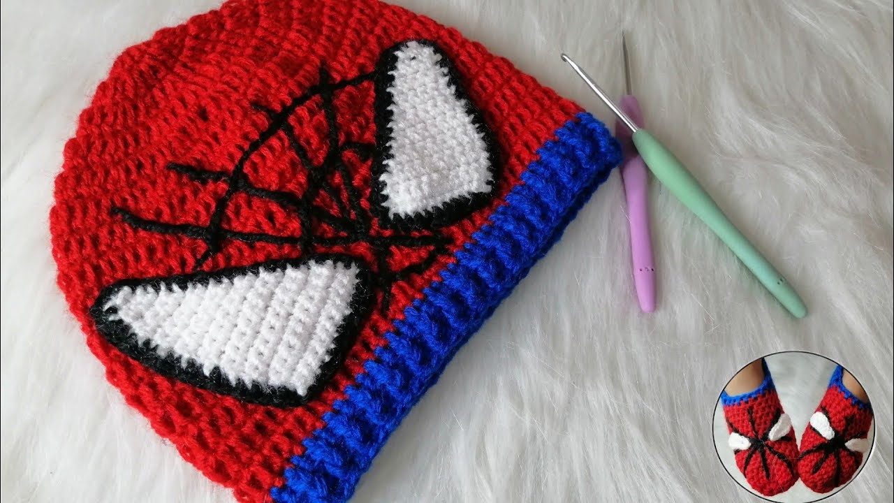 كروشي طقية للاولاد على شكل سبيدرمان✨crochet spedarman