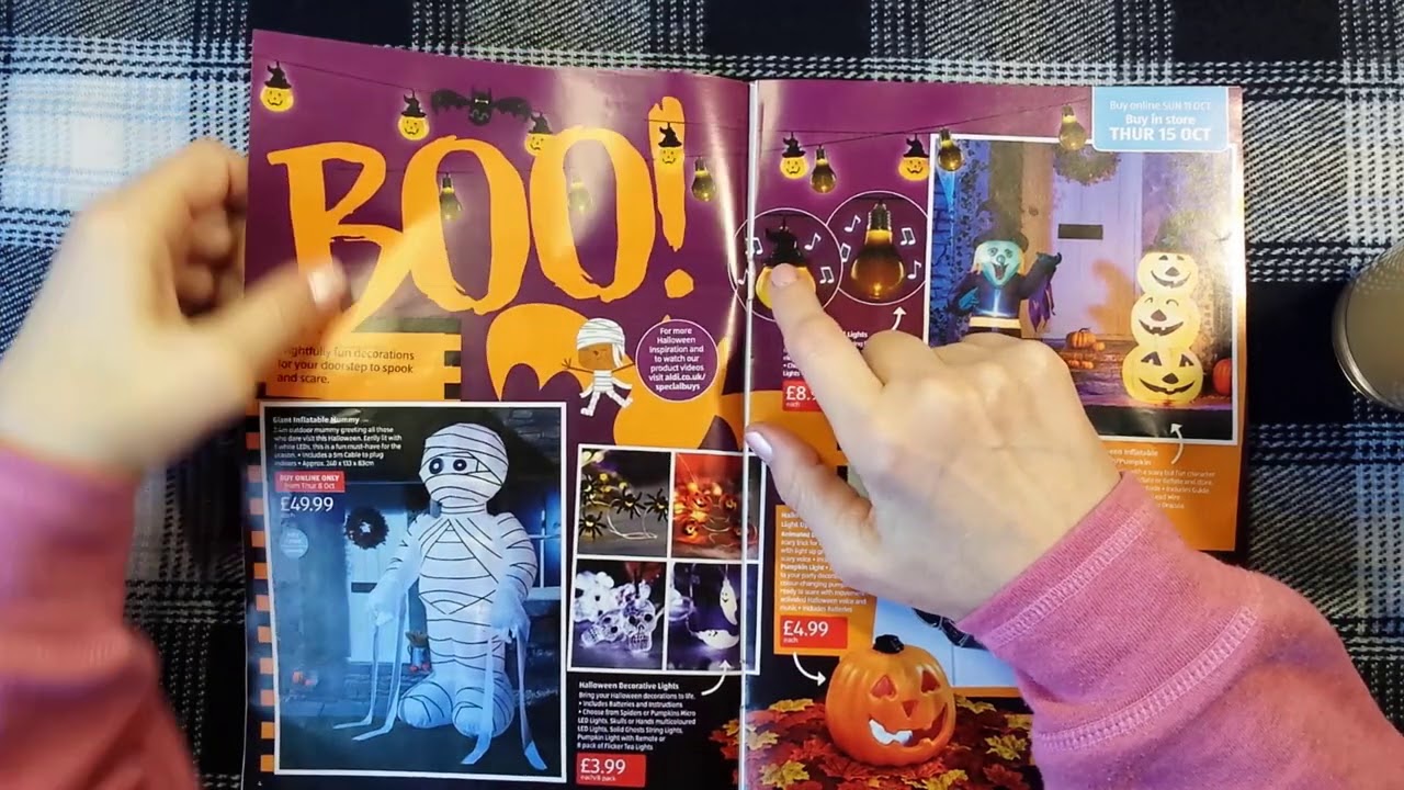 ASMR | Aldi Halloween Sales Circular Special (1) - Whispered Browse, Ramble Chat @Coffee Time