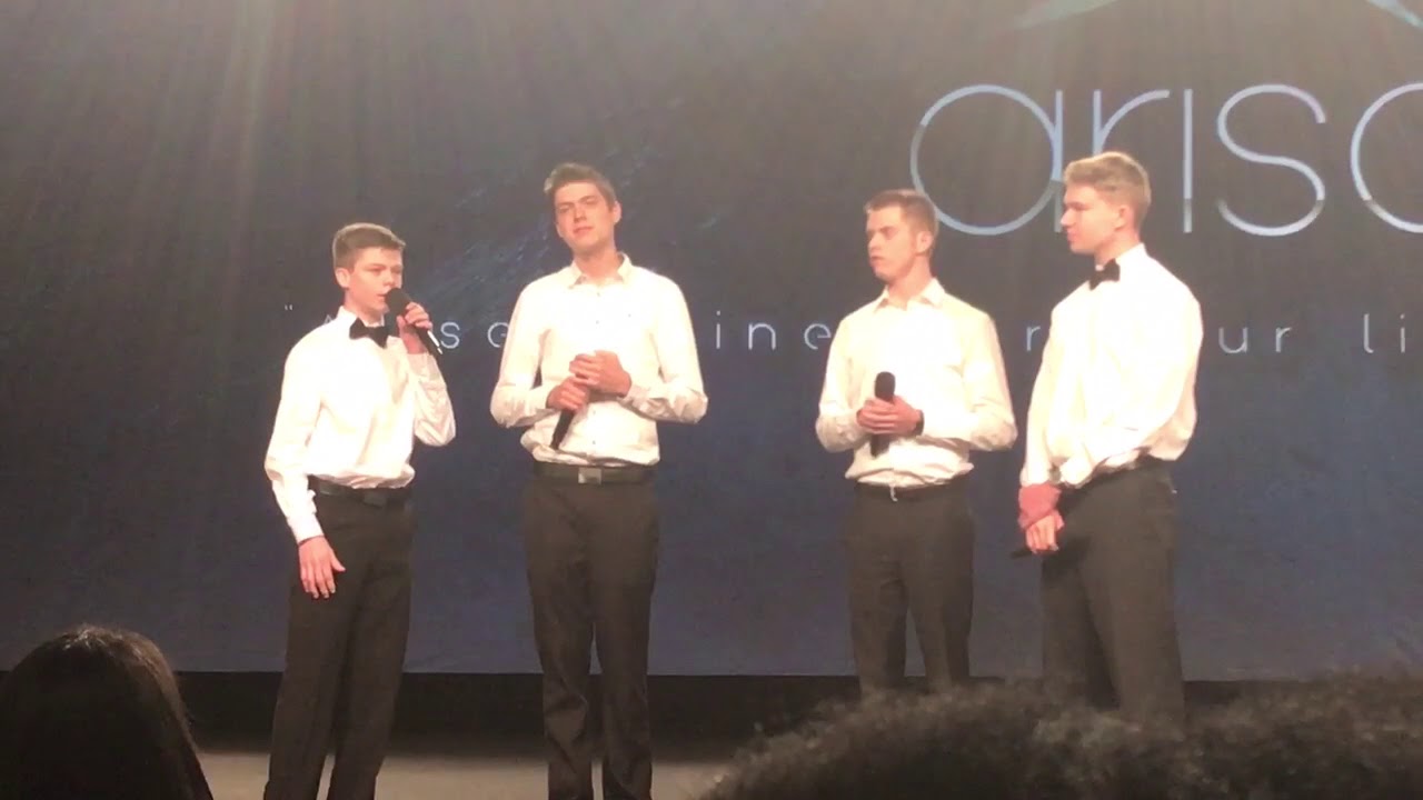 The Advent Heralds quartet from Great Lakes Adventist Academy sing special music at GYC.