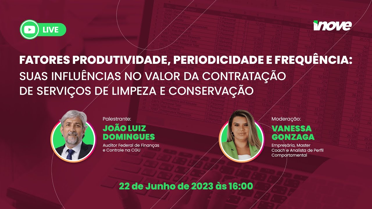 Live Planilha de Custos - Fatores produtividade, periodicidade e frequência