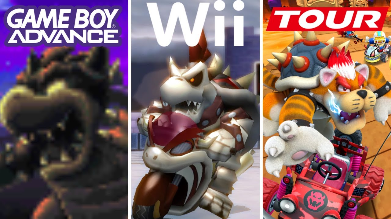 Evolution of GBA Bowser Castle 3 in Mario Kart (2001-2022)