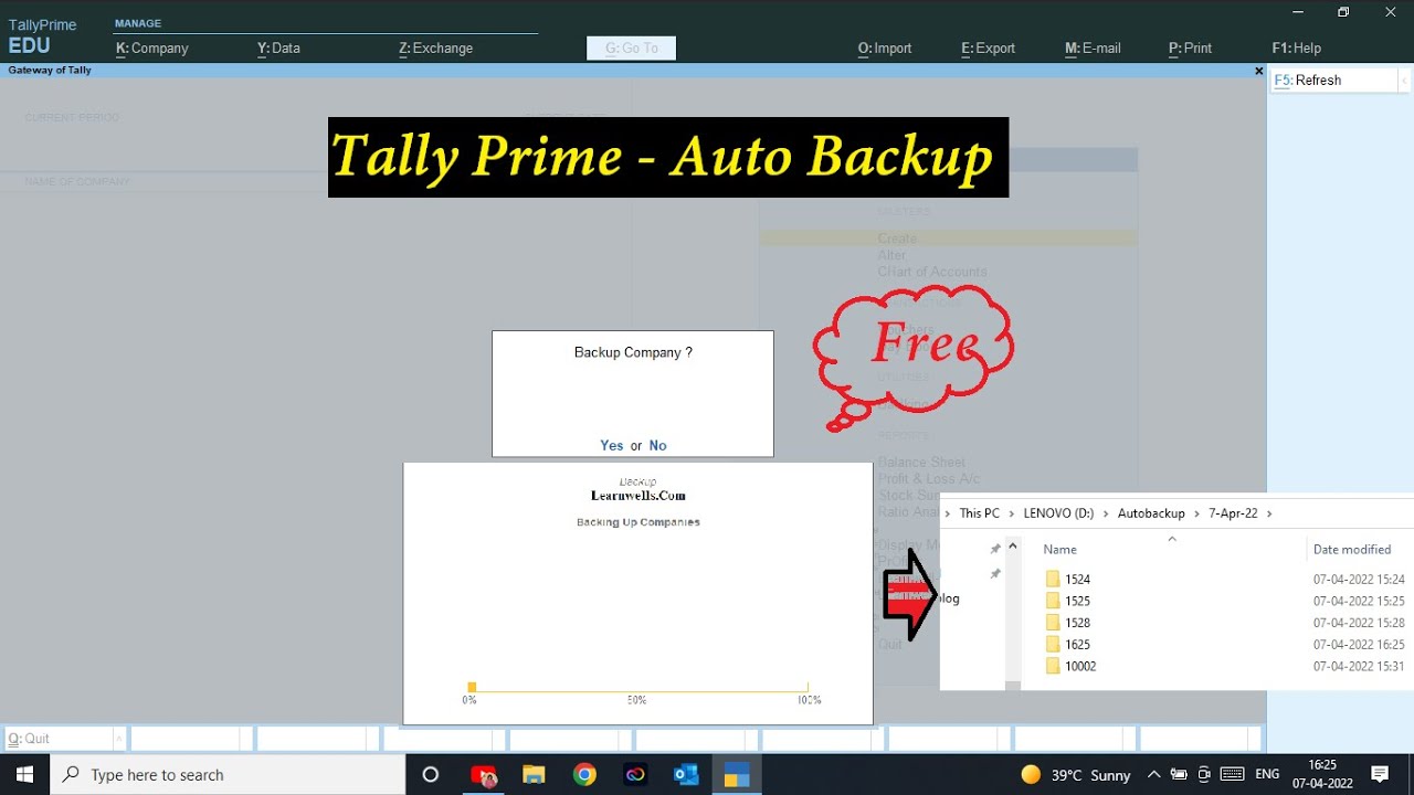 Tally Prime Auto Backup | Best Free Tally Prime TDL @LearnWell