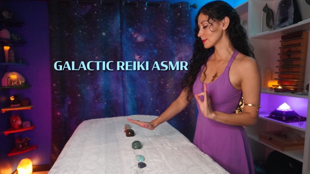 Relaxing Crystal Chakra healing for your Higher self avatar- light language 💫🩷🌹Galactic Reiki ASMR🦁🐉