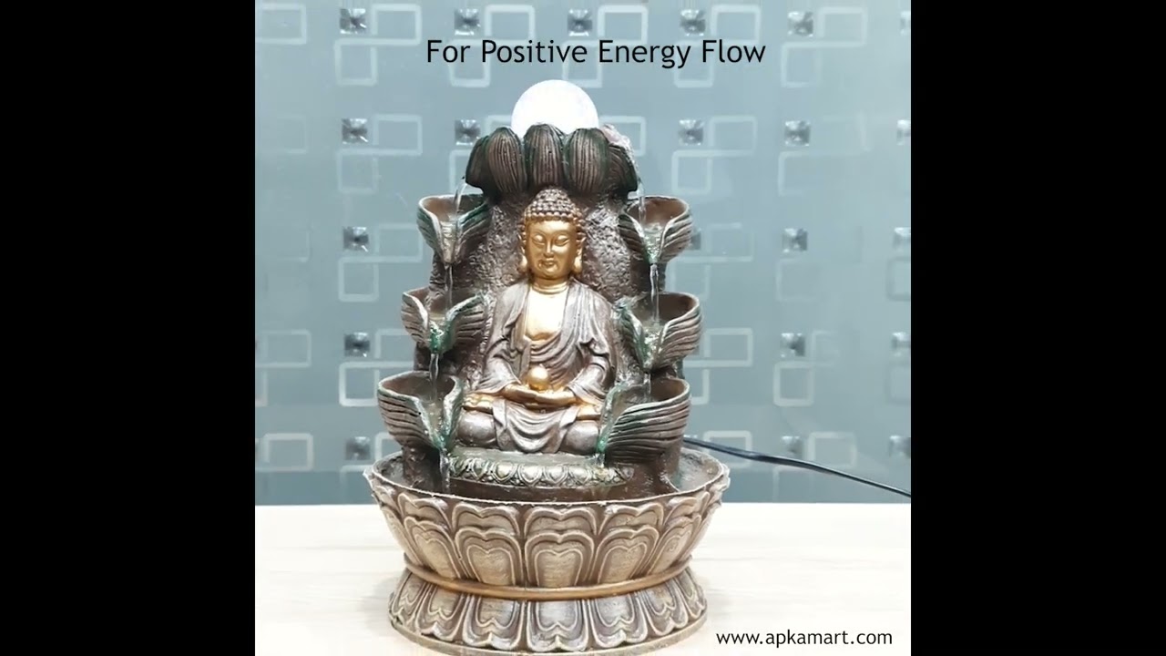 Buddha Showpiece Water Fountain with LED Lights