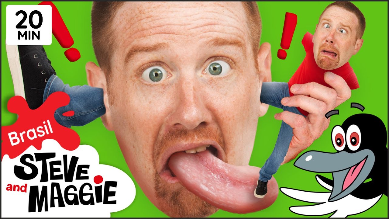Pique-Esconde com partes do corpo no Parquinho e Mais para Crianças com Steve and Maggie Brasil