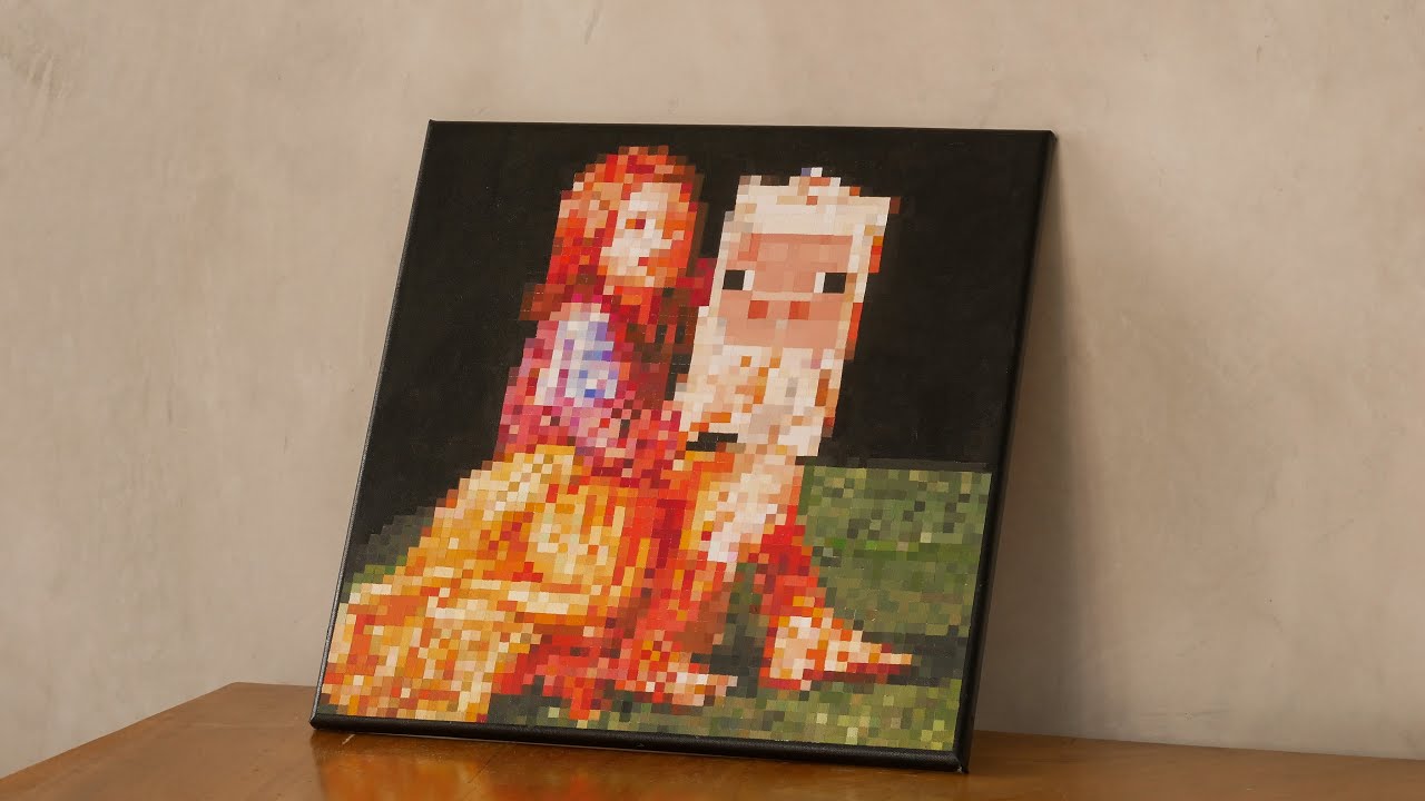 painting a minecraft painting in real life