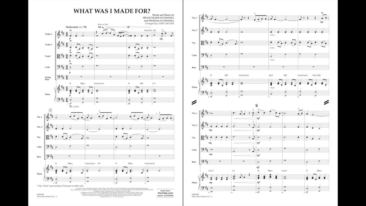 What Was I Made For? by Billie Eilish | Arr. Larry Moore