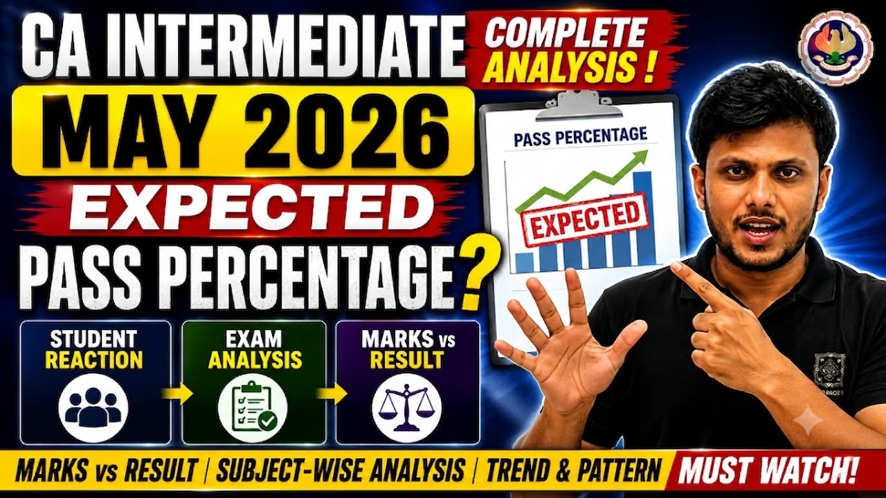 CA Intermediate May 2026 Pass percentage | Complete Analysis