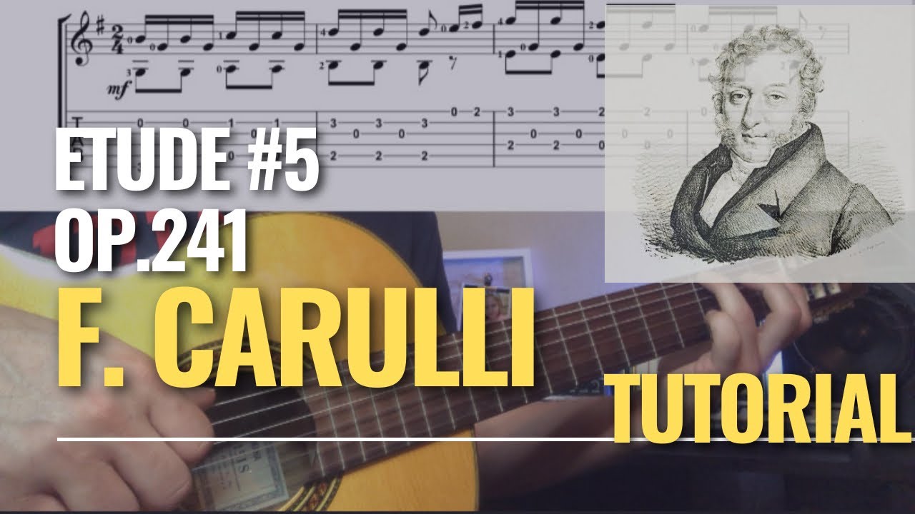 Etude 5 Op.241 | F. Carulli | Tutorial with TABS | Classical Guitar