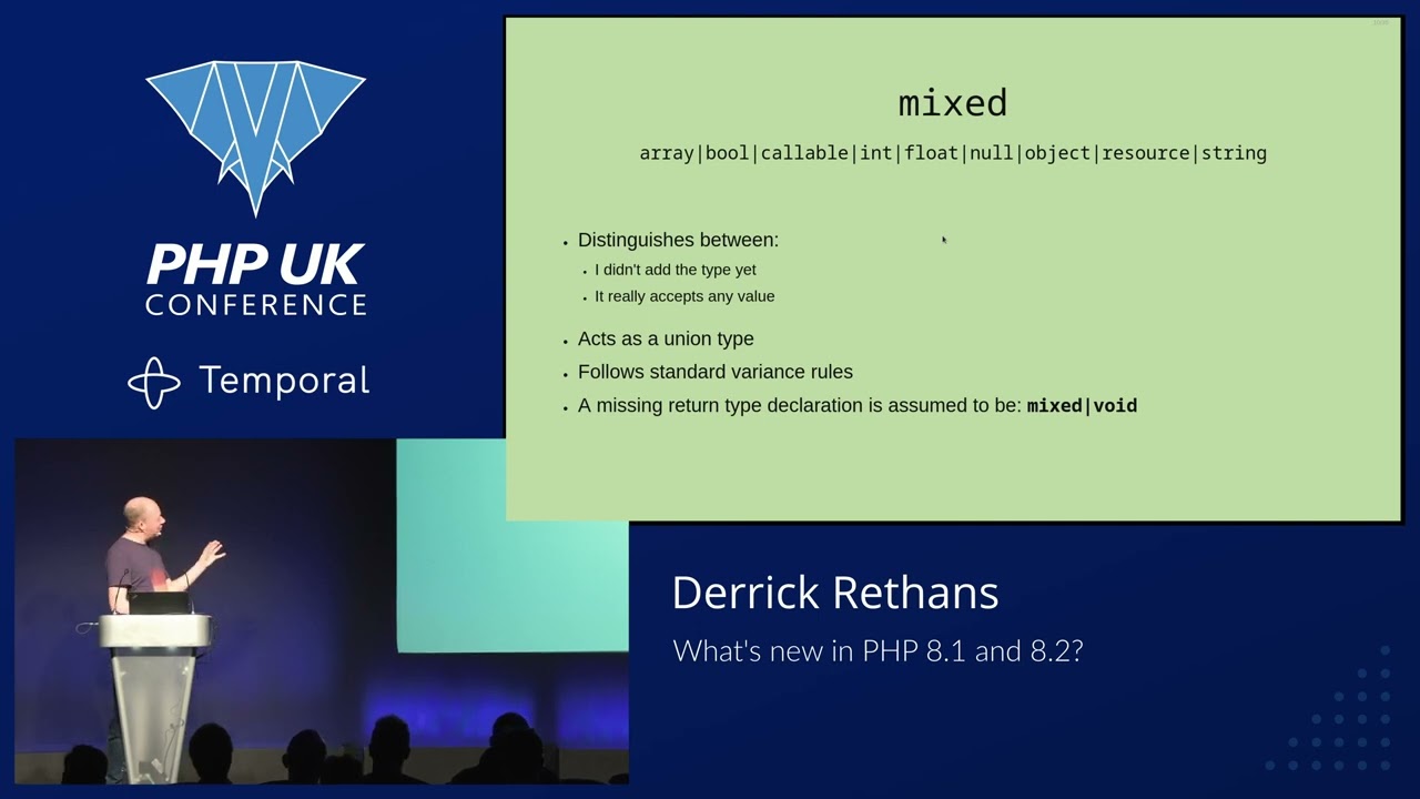 What's New in PHP 8.1 and 8.2 - Derick Rethans