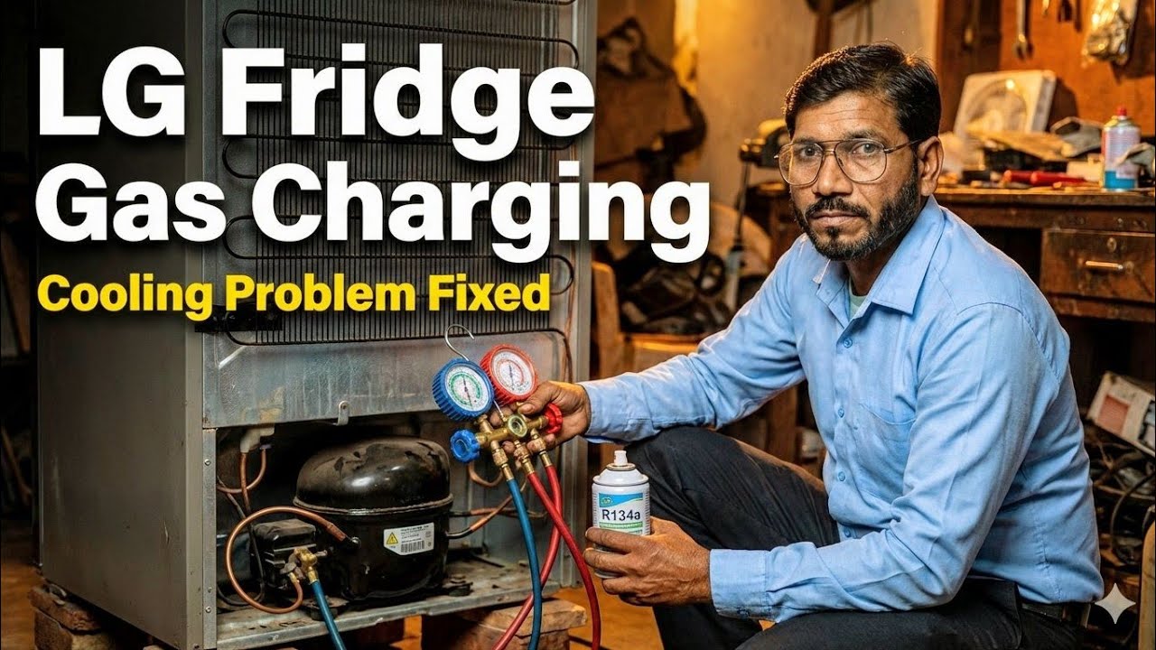 LG Refrigerator Gas Refill Full Process | R134 Gas Charging in Hindi