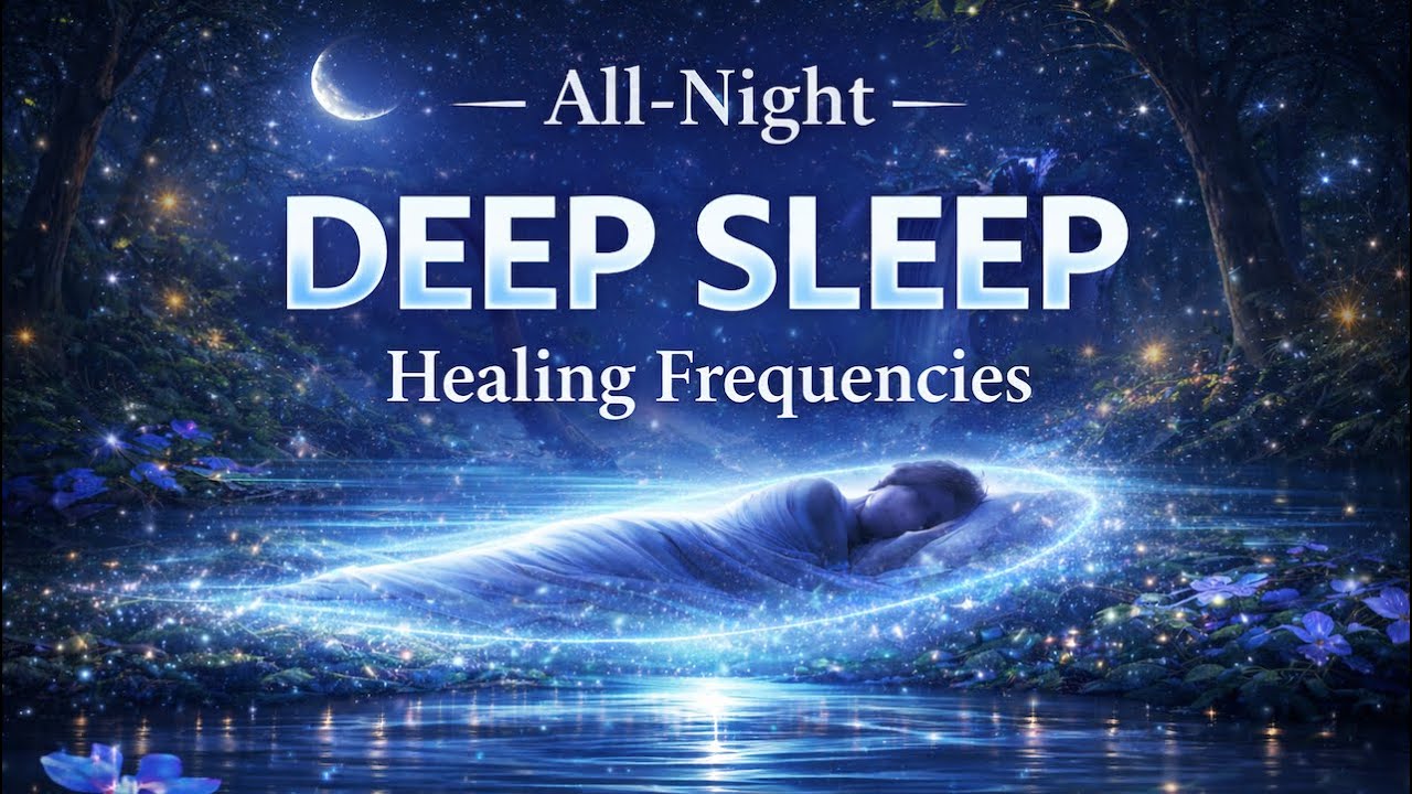 All-Night Deep Sleep Healing Frequencies | 432Hz + 528Hz | Fall Asleep Fast & Stay Asleep