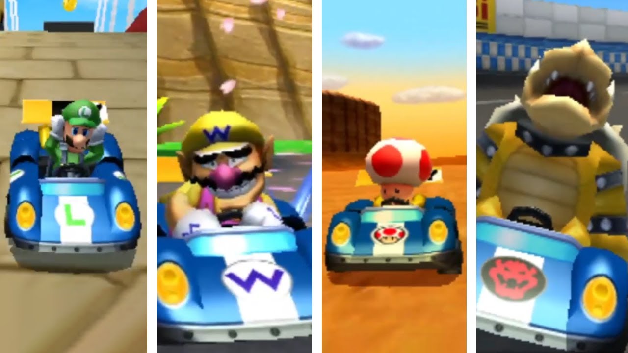 Mario Kart 7 - All Characters Losing Animations (5th Place)
