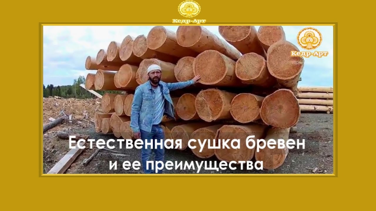 Естественная сушка бревен и ее преимущества.  #КедрАрт