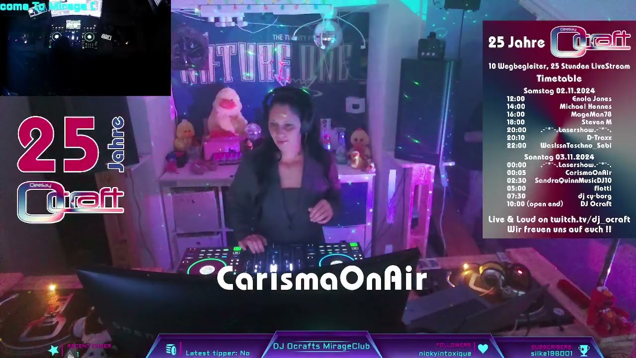 MirageClub Spezial 25 Jahre DJ Ocraft Part 8/12 CarismaOnAir LiveSet vom 02.11.2024