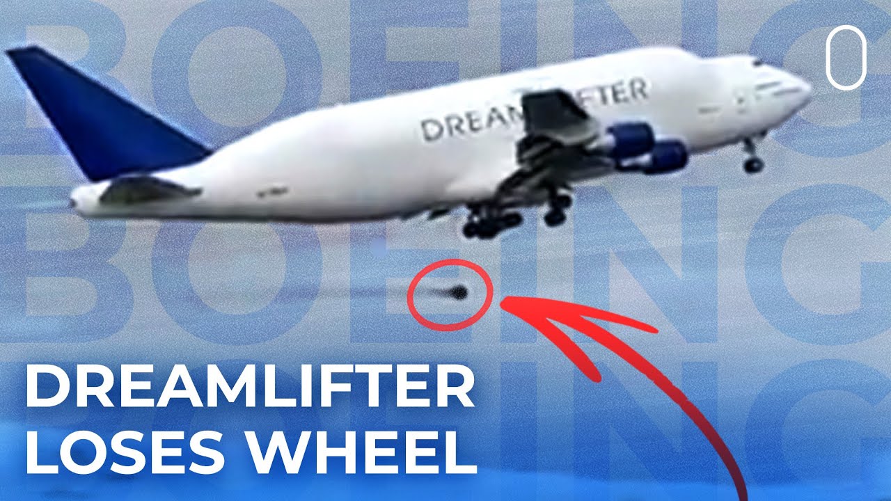 Boeing 747 Dreamlifter Loses Wheel Departing Taranto, Italy