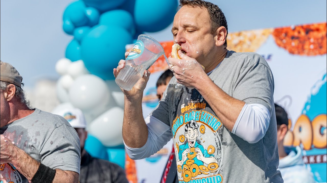 Joey Chestnut Defends His Title at Bagelmania's 2025 World Bagel Eating Championship 🏆