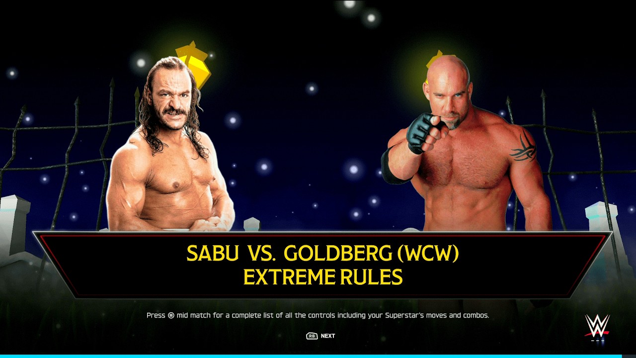 WWE 2K25 FULL MATCH - Sabu vs. Goldberg - ECW Arena vs. WCW Nitro Showdown!