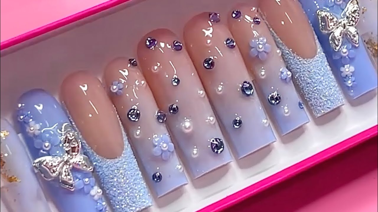 PRETTY XL GLAM PRESS ON NAILS TUTORIAL 💅🏼✨ | PRESS ON NAILS BUSINESS | PRESS ONS