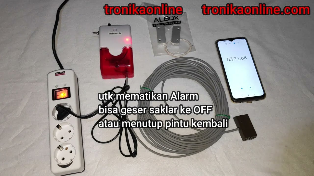 ADJUSTABLE Delay ON Timer Alarm Set Pintu Terbuka Magnetic Door Contact