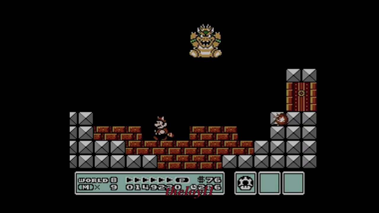 Super Mario Bros 3 - Final Castle & Boss Battle vs. Bowser & finale