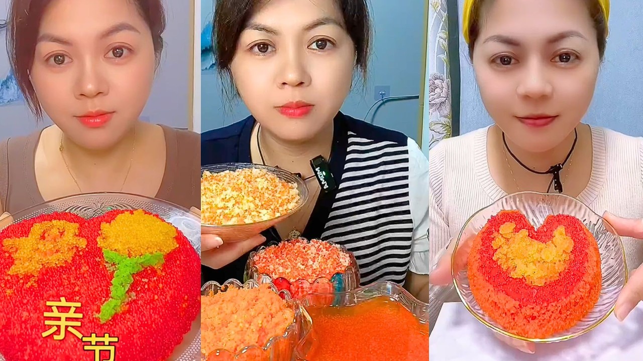 Colorful Fish Roe Mukbang Bowl | Crunchy Masago & Tobiko Tasting
