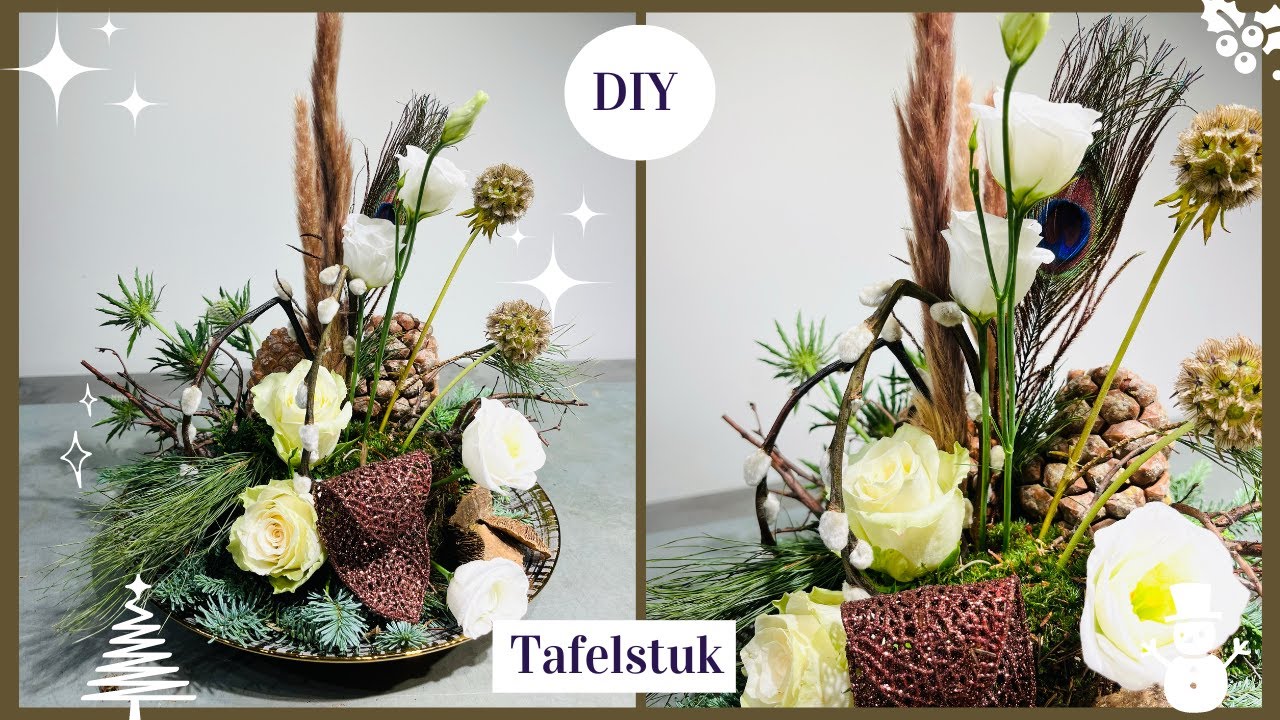 Rond TAFELSTUK ✨🎄| Kerstbloemstuk #10 |CURUS BLOEMSCHIKKEN #200 🥳🤩| Carlein Tukkers