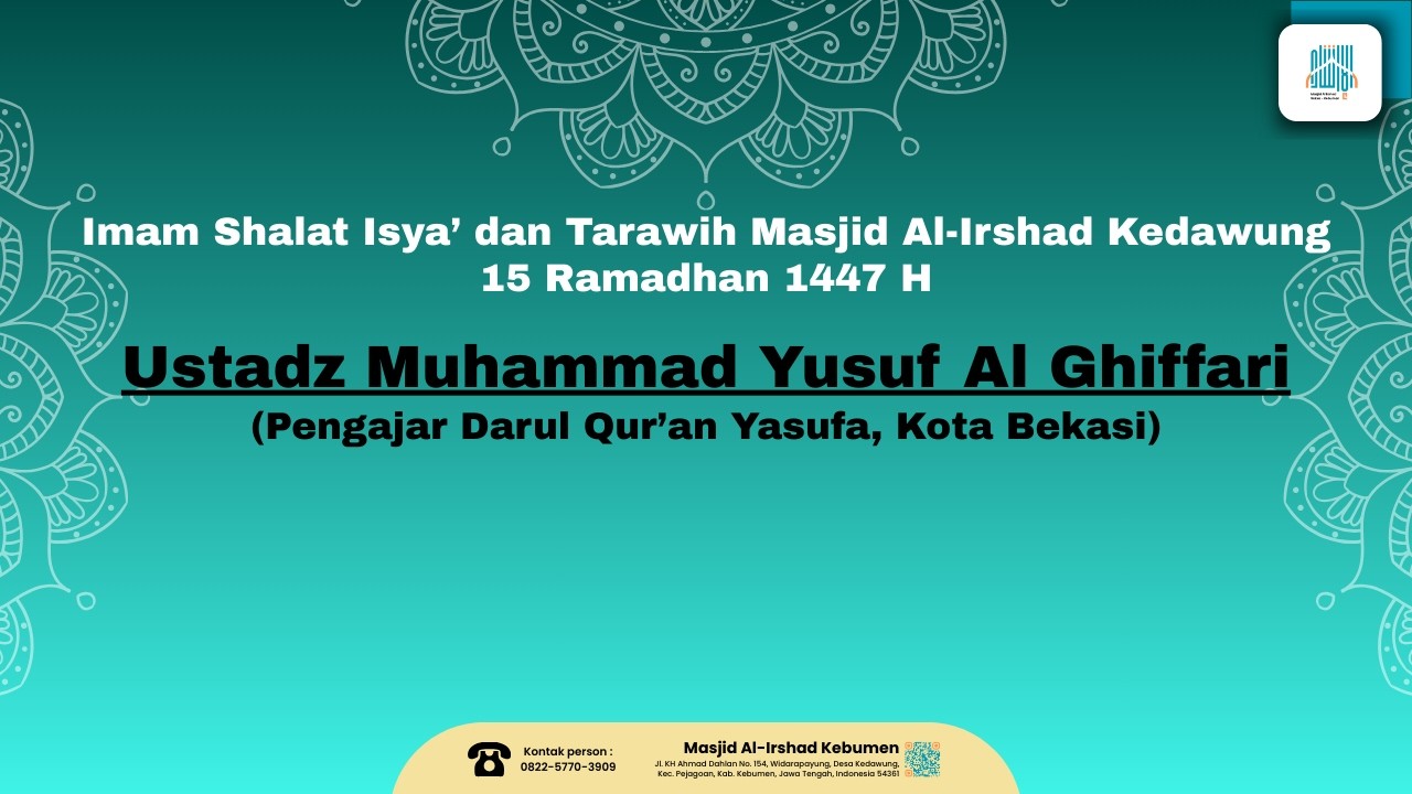 [LIVE] Shalat Isya' dan Tarawih - Ustadz Muhammad Yusuf Al Ghiffari