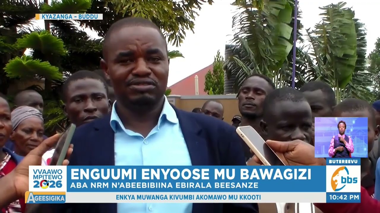 Enguumi Enyoose mu Bawagizi ba NRM ne NUP e Kyazanga, Poliisi Ekubye Amasasi mu Bbanga