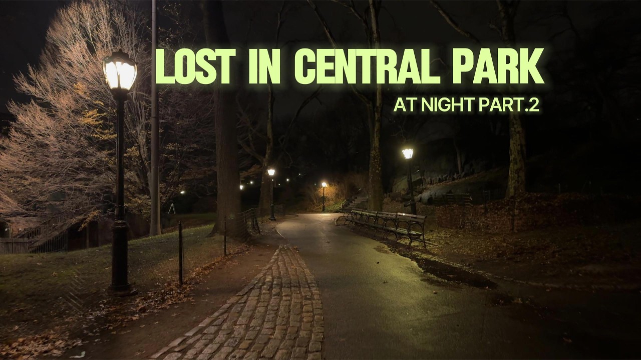 Central Park Night Stroll - Peaceful NYC Evening Ambience 4K