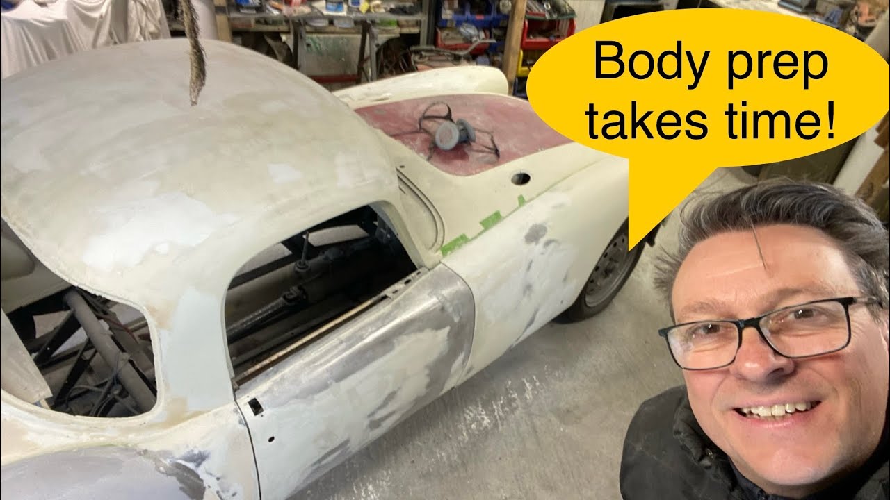 MGA project preparing the body for paint. Hammer & dolly, filler sand and repeat!