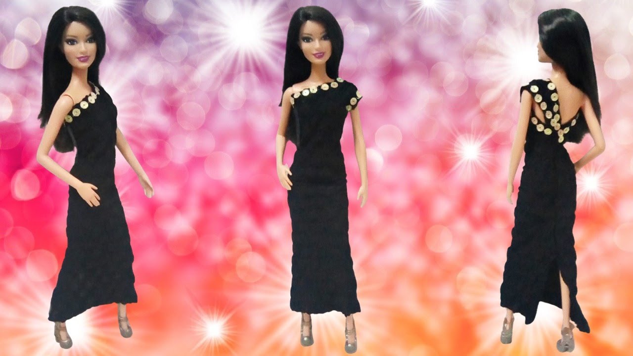 Vestido de ombro s&oacute; para Barbie - Modelagem f&aacute;cil para iniciantes