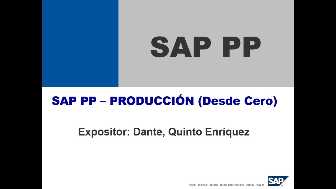 (2/2) MiniCurso de SAP PP: Creación de órdenes de fabricación, consumos, notif. y EM de producción