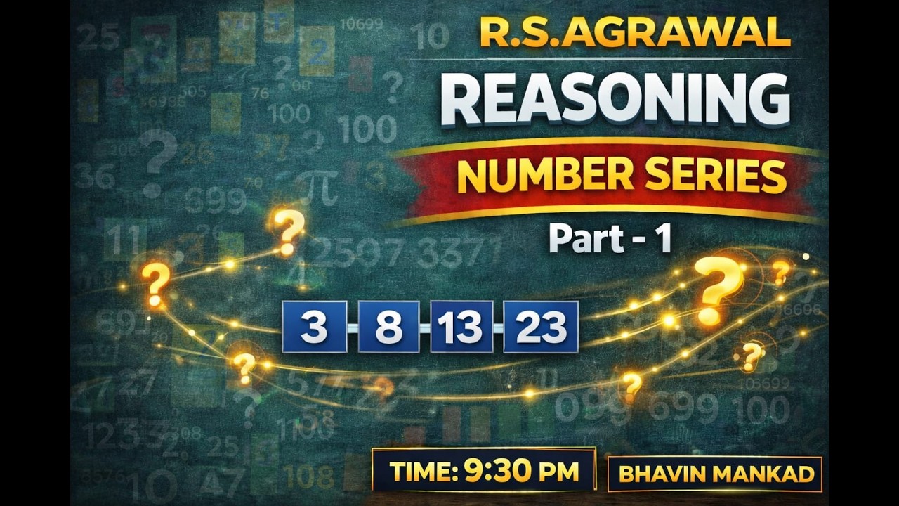 શ્રેણી ભાગ 1(SERIES)REASONING|R S AGGARWAL|PSI CONCTABLE CCE|BHAVINMANKAD