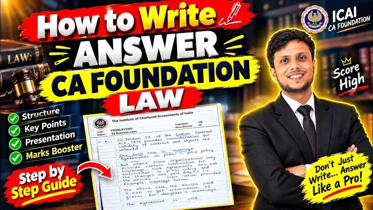 How to Write CA Foundation Law Answers? | Answer Writing & Presentation Tips | Score High in Law
