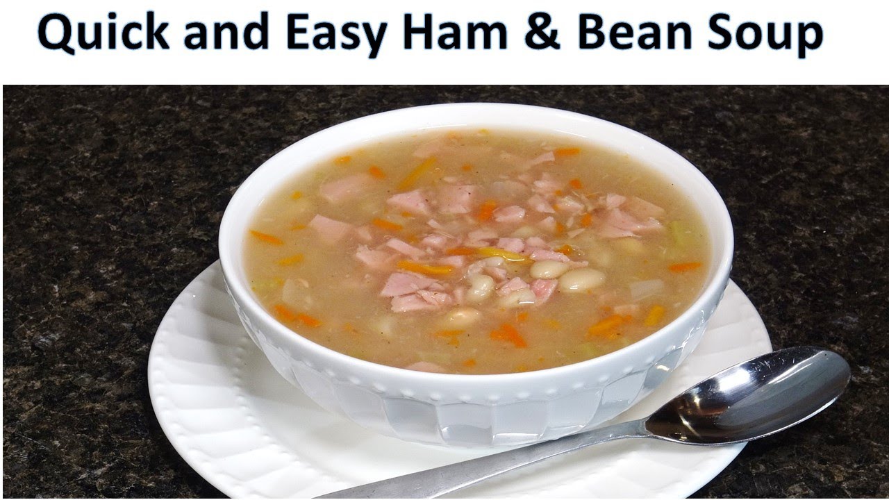 Quick and Easy HAM AND BEAN SOUP - Crock Pot or Stove Top - So Delicious