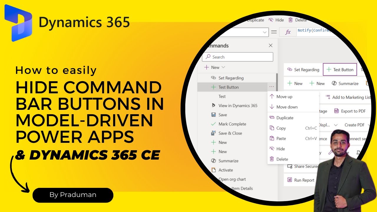 How to Hide Command Bar Ribbon Buttons in Model-Driven Power Apps & Dynamics 365 CE MSCRM