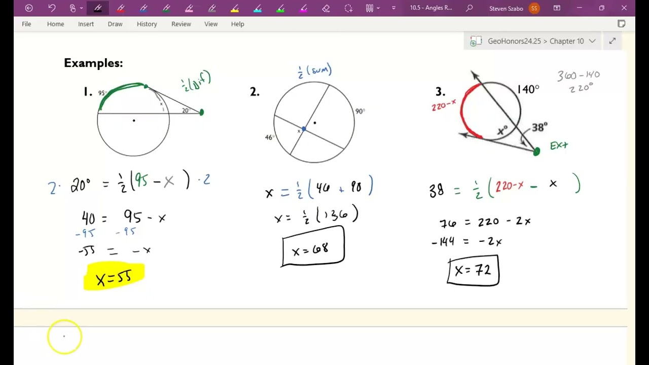 Section 10.5 - Angles and Circles