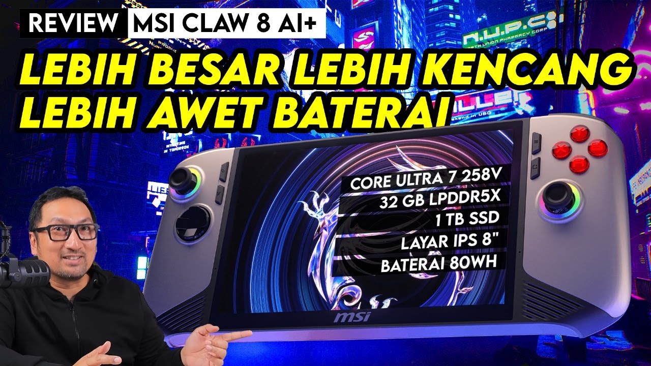 Handheld Gaming PC Layar Besar, Performa Kencang dan Awet Baterai! Review MSI Claw 8 AI+ (A2VM)