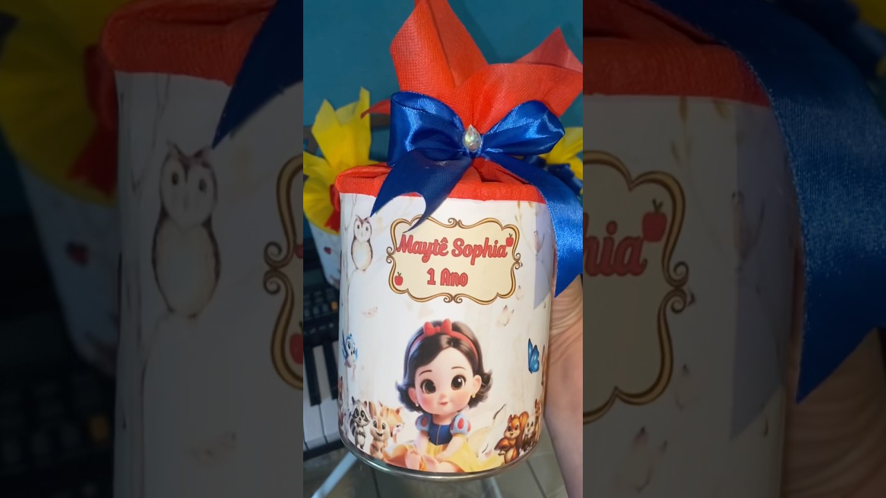 Centro de mesa da festa da Maytê tema Branca de neve baby 